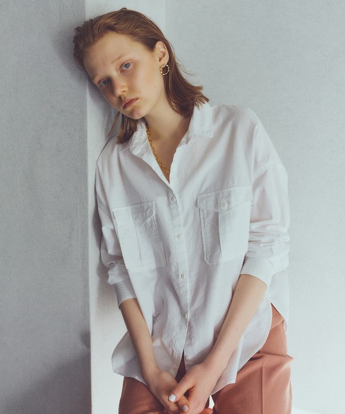 N.（N. Natural Beauty Basic）（エヌエヌナチュラルビューティーベーシック）の「麻混ビッグポケットシャツ（シャツ/ブラウス・レディース・ホワイト/ベージュ/イエロー・MEDIUM）」の20枚目の写真