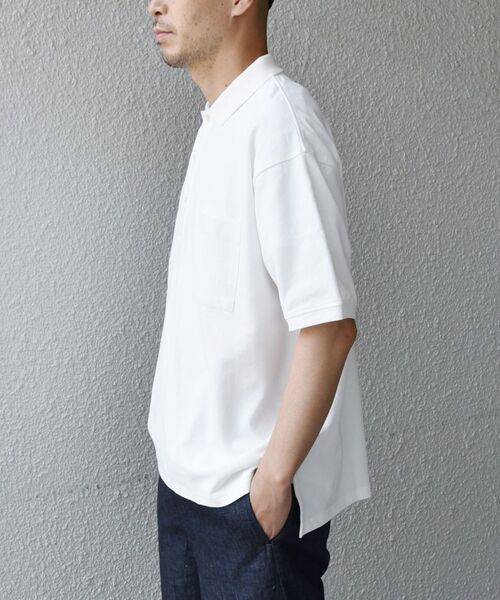 SHIPS any（シップス エニィ）の「*SHIPS any: マルチファンクション オーバーサイズ ポロシャツ◇（ポロシャツ・メンズ・ホワイト/ブラック/ネイビー/カーキ/グリーン/グレー・SMALL/MEDIUM/LARGE）」の17枚目の写真