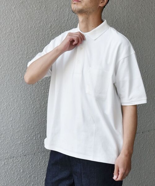 SHIPS any（シップス エニィ）の「*SHIPS any: マルチファンクション オーバーサイズ ポロシャツ◇（ポロシャツ・メンズ・ホワイト/ブラック/ネイビー/カーキ/グリーン/グレー・SMALL/MEDIUM/LARGE）」の19枚目の写真