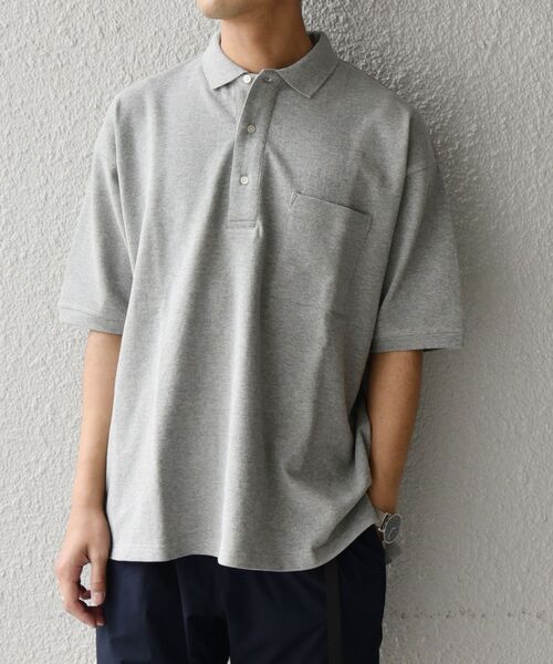 SHIPS any（シップス エニィ）の「*SHIPS any: マルチファンクション オーバーサイズ ポロシャツ◇（ポロシャツ・メンズ・ホワイト/ブラック/ネイビー/カーキ/グリーン/グレー・SMALL/MEDIUM/LARGE）」の14枚目の写真