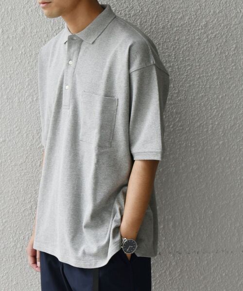 SHIPS any（シップス エニィ）の「*SHIPS any: マルチファンクション オーバーサイズ ポロシャツ◇（ポロシャツ・メンズ・ホワイト/ブラック/ネイビー/カーキ/グリーン/グレー・SMALL/MEDIUM/LARGE）」の16枚目の写真