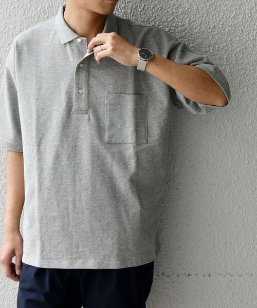 SHIPS any（シップス エニィ）の「*SHIPS any: マルチファンクション オーバーサイズ ポロシャツ◇（ポロシャツ・メンズ・ホワイト/ブラック/ネイビー/カーキ/グリーン/グレー・SMALL/MEDIUM/LARGE）」の12枚目の写真