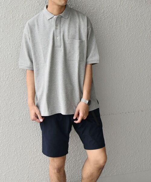 SHIPS any（シップス エニィ）の「*SHIPS any: マルチファンクション オーバーサイズ ポロシャツ◇（ポロシャツ・メンズ・ホワイト/ブラック/ネイビー/カーキ/グリーン/グレー・SMALL/MEDIUM/LARGE）」の8枚目の写真