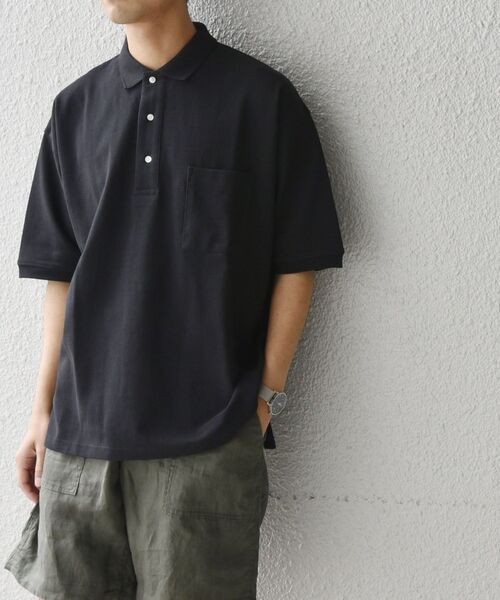 SHIPS any（シップス エニィ）の「*SHIPS any: マルチファンクション オーバーサイズ ポロシャツ◇（ポロシャツ・メンズ・ホワイト/ブラック/ネイビー/カーキ/グリーン/グレー・SMALL/MEDIUM/LARGE）」の18枚目の写真