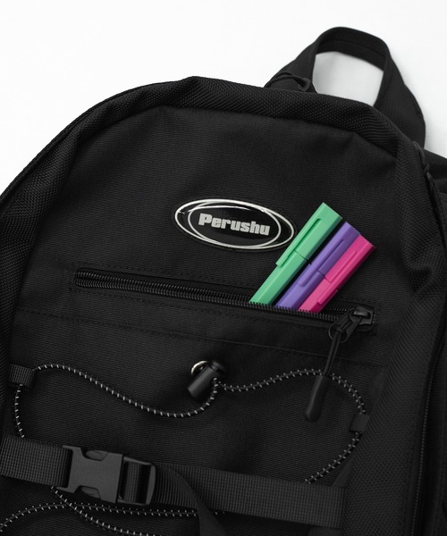 Perushu（ペルーシュ）の「Perushuロゴバックパック【パスケース付き】（バックパック/リュック・メンズ・ブラック・FREE）」の16枚目の写真