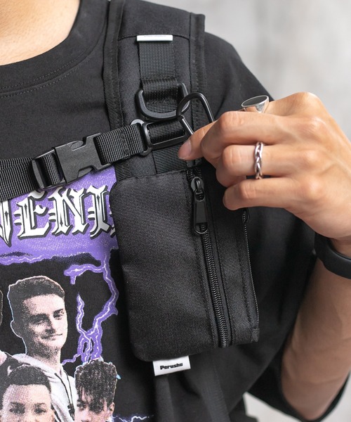 Perushu（ペルーシュ）の「Perushuロゴバックパック【パスケース付き】（バックパック/リュック・メンズ・ブラック・FREE）」の10枚目の写真