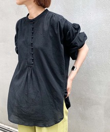 CIAOPANIC TYPY | 【ZOZOTOWN限定】バンドカラーギャザーボイルブラウス(シャツ/ブラウス)