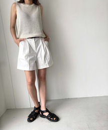 CANAL JEAN | via j(ヴィアジェイ) コットンストレッチタックショートパンツ(その他パンツ)