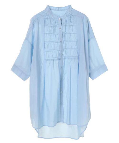 CRAFT STANDARD BOUTIQUE（クラフトスタンダードブティック）の「シャーリングヤーンチュニックシャツ　＊（シャツ/ブラウス・レディース・ライトブルー/オフホワイト/イエロー/モカ・FREE）」の9枚目の写真