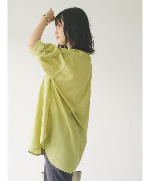 CRAFT STANDARD BOUTIQUE（クラフトスタンダードブティック）の「シャーリングヤーンチュニックシャツ　＊（シャツ/ブラウス・レディース・ライトブルー/オフホワイト/イエロー/モカ・FREE）」の17枚目の写真