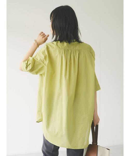 CRAFT STANDARD BOUTIQUE（クラフトスタンダードブティック）の「シャーリングヤーンチュニックシャツ　＊（シャツ/ブラウス・レディース・ライトブルー/オフホワイト/イエロー/モカ・FREE）」の18枚目の写真