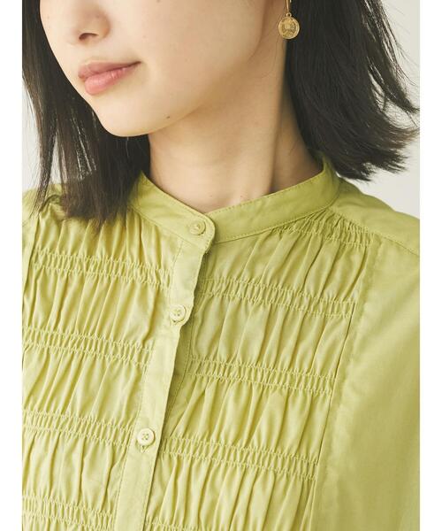 CRAFT STANDARD BOUTIQUE（クラフトスタンダードブティック）の「シャーリングヤーンチュニックシャツ　＊（シャツ/ブラウス・レディース・ライトブルー/オフホワイト/イエロー/モカ・FREE）」の19枚目の写真