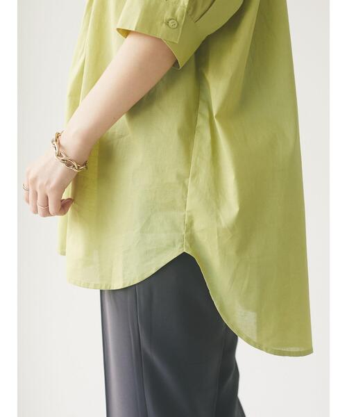 CRAFT STANDARD BOUTIQUE（クラフトスタンダードブティック）の「シャーリングヤーンチュニックシャツ　＊（シャツ/ブラウス・レディース・ライトブルー/オフホワイト/イエロー/モカ・FREE）」の22枚目の写真