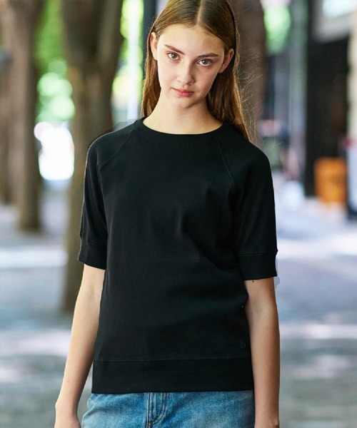 DRESSTERIOR（ドレステリア）の「ラグランハーフスリーブプルオーバー（Tシャツ/カットソー・レディース・ネイビー/アイボリー/ブラック系8/ライトグレー/ブルー・02/04/01/03）」の16枚目の写真