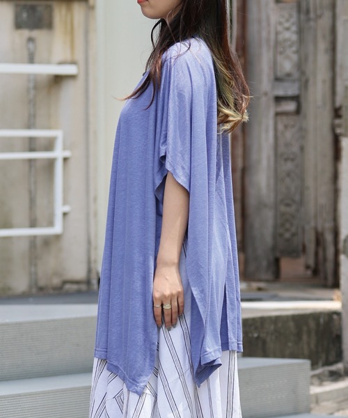 ARCANUM DESIGN（アルカナムデザイン）の「ARL 前後２WAYポンチョ風トップス（Tシャツ/カットソー・レディース・ホワイト/ブラック/ブルー・FREE）」の13枚目の写真