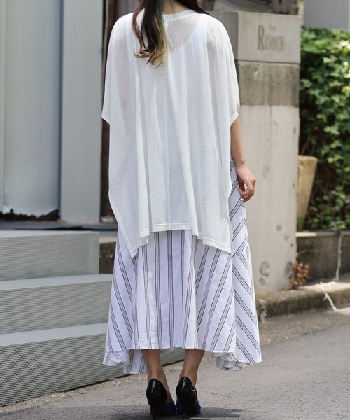 ARCANUM DESIGN（アルカナムデザイン）の「ARL 前後２WAYポンチョ風トップス（Tシャツ/カットソー・レディース・ホワイト/ブラック/ブルー・FREE）」の14枚目の写真