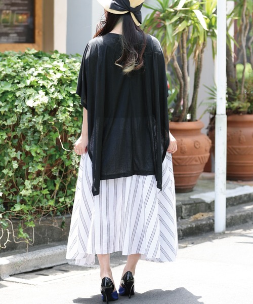 ARCANUM DESIGN（アルカナムデザイン）の「ARL 前後２WAYポンチョ風トップス（Tシャツ/カットソー・レディース・ホワイト/ブラック/ブルー・FREE）」の7枚目の写真