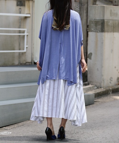 ARCANUM DESIGN（アルカナムデザイン）の「ARL 前後２WAYポンチョ風トップス（Tシャツ/カットソー・レディース・ホワイト/ブラック/ブルー・FREE）」の15枚目の写真