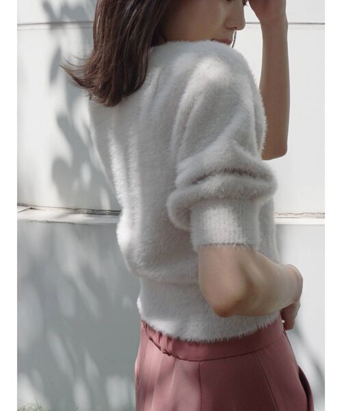 MERCURYDUO（マーキュリーデュオ）の「ミニシャギーコンパクトニットカーディガン（カーディガン/ボレロ・レディース・ブラウン/アイボリー/ミント/ラベンダー・FREE）」の19枚目の写真