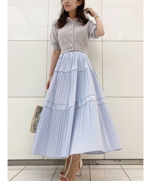 MERCURYDUO（マーキュリーデュオ）の「ミニシャギーコンパクトニットカーディガン（カーディガン/ボレロ・レディース・ブラウン/アイボリー/ミント/ラベンダー・FREE）」の21枚目の写真