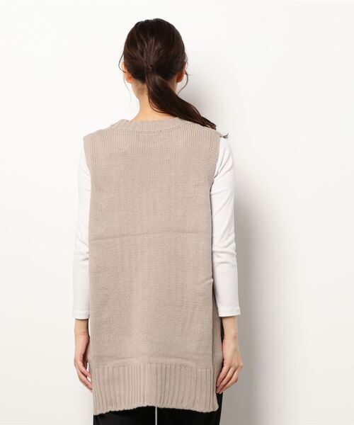 CLEARIMPRESSION （クリアインプレッション）の「ケーブルニットベスト（ベスト・レディース・ブラック/サンドグレー・フリー）」の3枚目の写真
