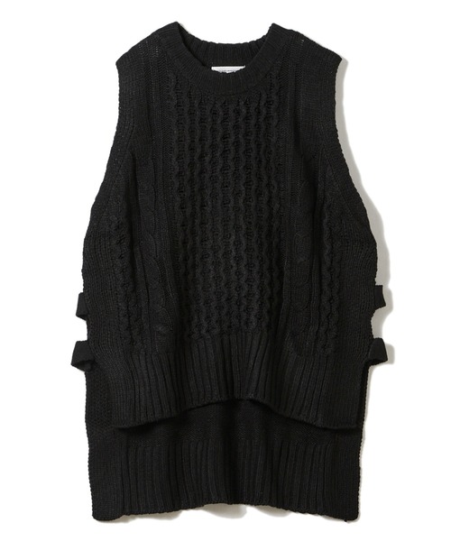 CLEARIMPRESSION （クリアインプレッション）の「ケーブルニットベスト（ベスト・レディース・ブラック/サンドグレー・フリー）」の2枚目の写真