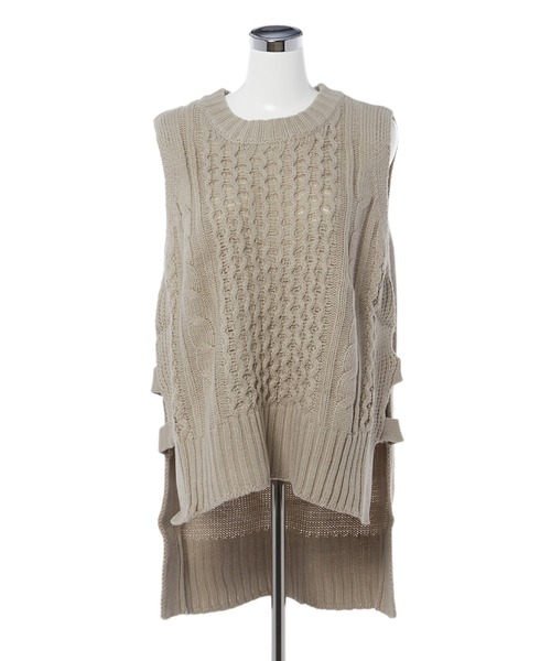 CLEARIMPRESSION （クリアインプレッション）の「ケーブルニットベスト（ベスト・レディース・ブラック/サンドグレー・フリー）」の5枚目の写真