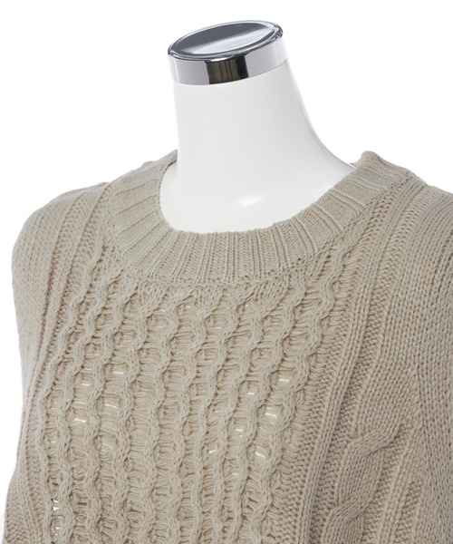 CLEARIMPRESSION （クリアインプレッション）の「ケーブルニットベスト（ベスト・レディース・ブラック/サンドグレー・フリー）」の8枚目の写真