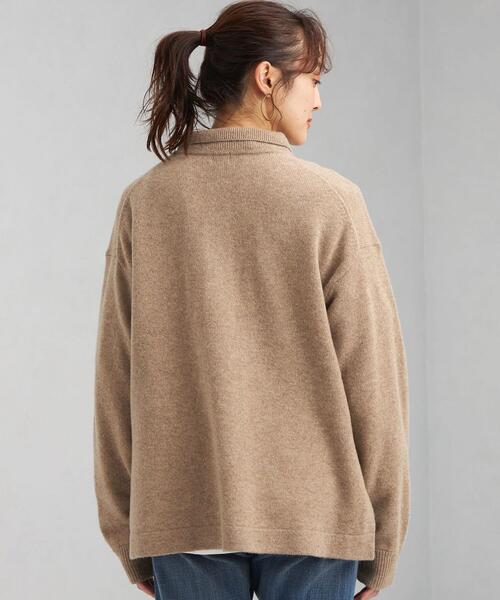 green label relaxing(グリーンレーベルリラクシング)の「シャツカラー ソフト カーディガン(ニット/セーター・レディース・ブラック/ベージュ/ライトグレー・FREE)」の6枚目の写真