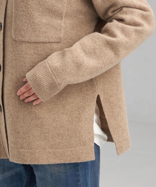 green label relaxing(グリーンレーベルリラクシング)の「シャツカラー ソフト カーディガン(ニット/セーター・レディース・ブラック/ベージュ/ライトグレー・FREE)」の8枚目の写真