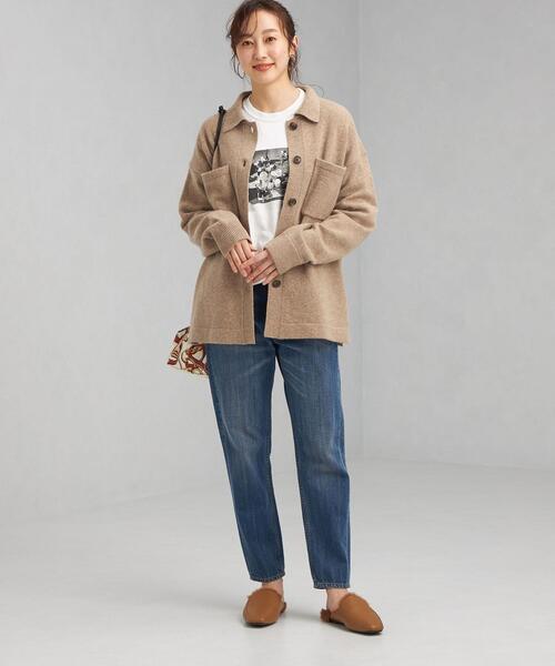 green label relaxing(グリーンレーベルリラクシング)の「シャツカラー ソフト カーディガン(ニット/セーター・レディース・ライトグレー/ブラック/ベージュ・FREE)」の11枚目の写真