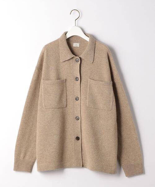 green label relaxing(グリーンレーベルリラクシング)の「シャツカラー ソフト カーディガン(ニット/セーター・レディース・ブラック/ベージュ/ライトグレー・FREE)」の16枚目の写真