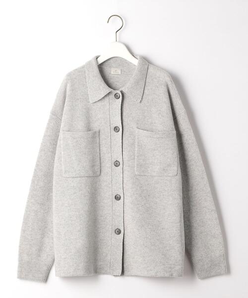 green label relaxing(グリーンレーベルリラクシング)の「シャツカラー ソフト カーディガン(ニット/セーター・レディース・ブラック/ベージュ/ライトグレー・FREE)」の14枚目の写真