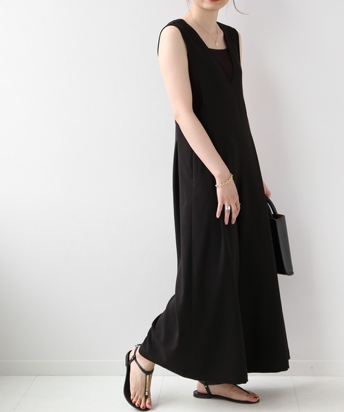 JOURNAL STANDARD relume（ジャーナルスタンダード　レリューム）の「ウォッシャブルTRワイドサロペット◆（サロペット/オーバーオール・レディース・ブラック/カーキ・36/38）」の3枚目の写真