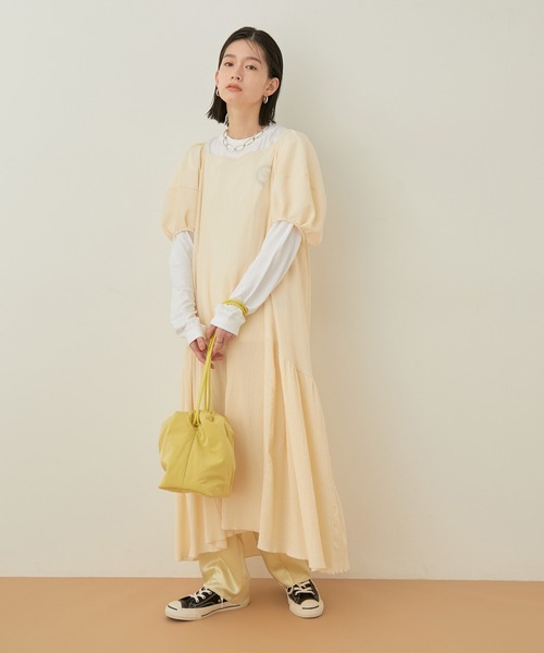 ADAM ET ROPE'（アダムエロペ）の「＜洗える＞ハイツイストクレープワンピース（ワンピース・レディース・ブラック/レンガ/キナリ・FREE）」の9枚目の写真