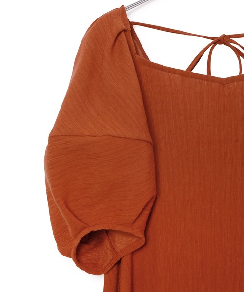 ADAM ET ROPE'（アダムエロペ）の「＜洗える＞ハイツイストクレープワンピース（ワンピース・レディース・ブラック/レンガ/キナリ・FREE）」の14枚目の写真