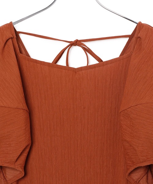 ADAM ET ROPE'（アダムエロペ）の「＜洗える＞ハイツイストクレープワンピース（ワンピース・レディース・ブラック/レンガ/キナリ・FREE）」の16枚目の写真