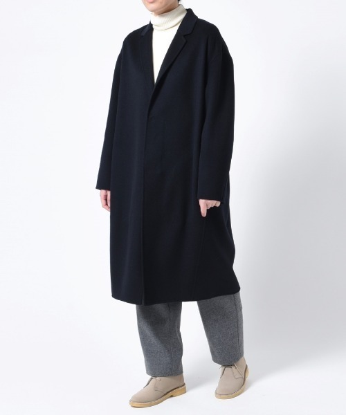 LE GLAZIK(ルグラジック)の「LE GLAZIK/ル グラジック チェスターコート CHESTER COAT #JL-8101SRV(チェスターコート・レディース・チェック/ダークネイビー・36)」の4枚目の写真