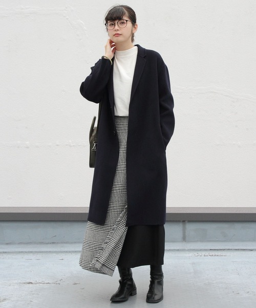 LE GLAZIK(ルグラジック)の「LE GLAZIK/ル グラジック チェスターコート CHESTER COAT #JL-8101SRV(チェスターコート・レディース・チェック/ダークネイビー・36)」の11枚目の写真