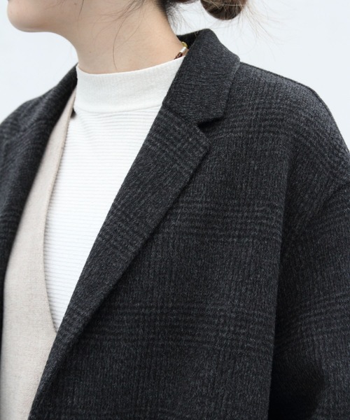 LE GLAZIK(ルグラジック)の「LE GLAZIK/ル グラジック チェスターコート CHESTER COAT #JL-8101SRV(チェスターコート・レディース・チェック/ダークネイビー・36)」の21枚目の写真