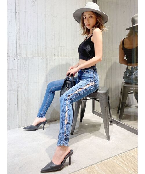 GYDA(ジェイダ)の「サイドレースアップデニムスキニーパンツ(デニムパンツ・レディース・インディゴブルー/ブルー・SMALL/MEDIUM/X-SMALL)」の10枚目の写真
