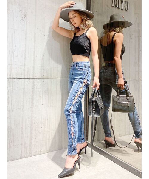 GYDA(ジェイダ)の「サイドレースアップデニムスキニーパンツ(デニムパンツ・レディース・インディゴブルー/ブルー・SMALL/MEDIUM/X-SMALL)」の16枚目の写真