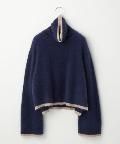 EMMEL REFINES（エメルリファインズ）の「＜EMMEL REFINES（エメル リファインズ）＞EM fluffy タートルプルオーバー（ニット/セーター・レディース・ベージュ/ネイビー/ブラウン/ターコイズブルー/ライトピンク・FREE）」の3枚目の写真