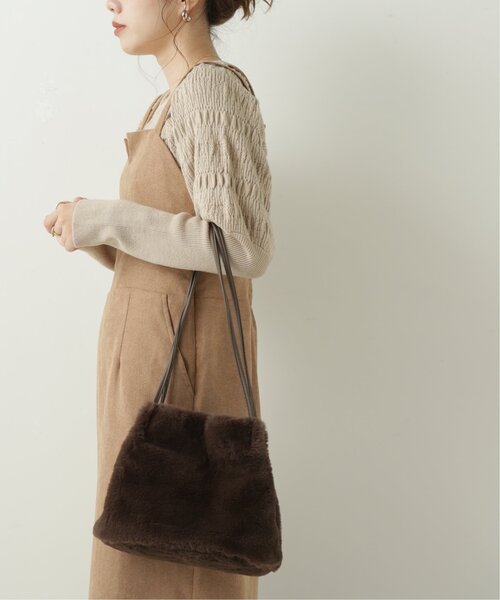 RAY CASSIN（レイカズン）の「ファーロングショルダートートバッグ（トートバッグ・レディース・キナリ/ピンク系その他/ダークブラウン・FREE）」の15枚目の写真