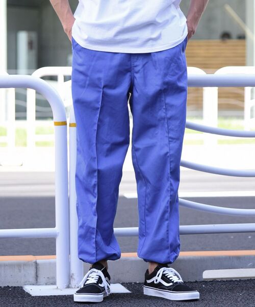 MACOBER（マコバ）の「【SHIPS別注】MACOBER: TC ドローストリングス ワイド イージー パンツ（チノパンツ・メンズ・ネイビー/グレー/オレンジ/ブルー・SMALL/MEDIUM/LARGE）」の3枚目の写真