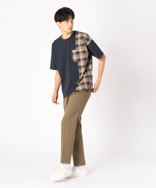 COMME CA ISM(コムサイズム)の「チェック柄 コンビTシャツ(Tシャツ/カットソー・メンズ・ブラック/ネイビー・MEDIUM/LARGE)」の6枚目の写真
