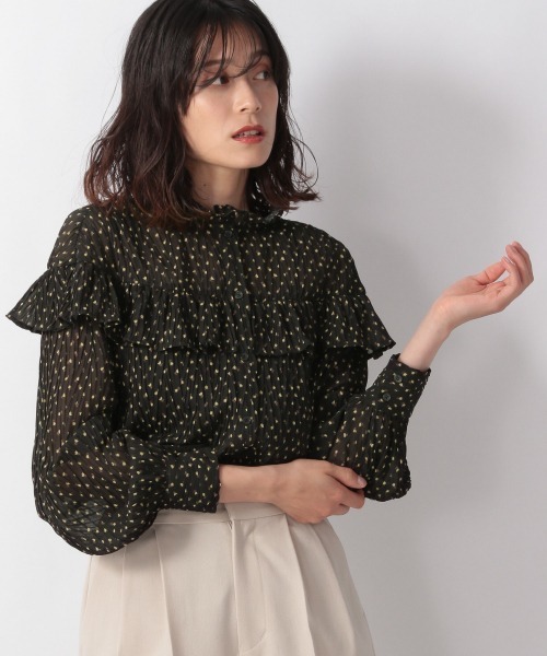 LOWRYS FARM(ローリーズファーム)の「2WAYレトロフラワーブラウスLS 216559(シャツ/ブラウス・レディース・アイボリー/ブラック/ダークブラウン・FREE)」の3枚目の写真