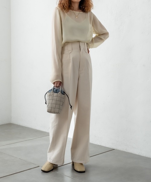 mystic（ミスティック）の「スラブコットンランチパンツ（スラックス・レディース・ブラック/パープル/オフホワイト・1/2）」の10枚目の写真