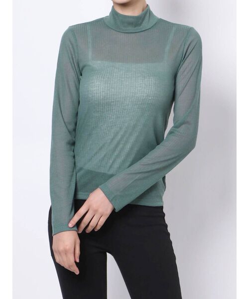 EVRIS（エヴリス）の「シアータートルトップス（Tシャツ/カットソー・レディース・ホワイト/ブラック/ブルー・FREE）」の3枚目の写真