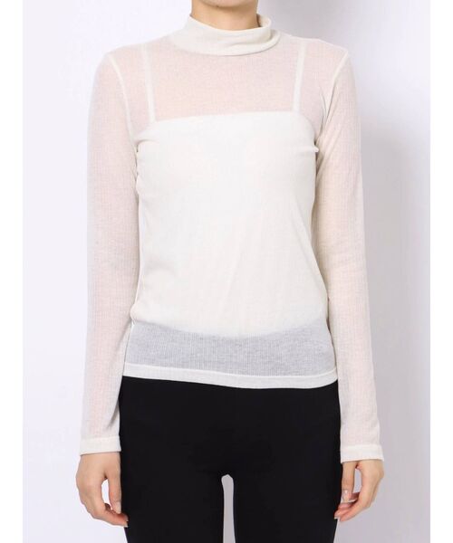 EVRIS（エヴリス）の「シアータートルトップス（Tシャツ/カットソー・レディース・ホワイト/ブラック/ブルー・FREE）」の12枚目の写真